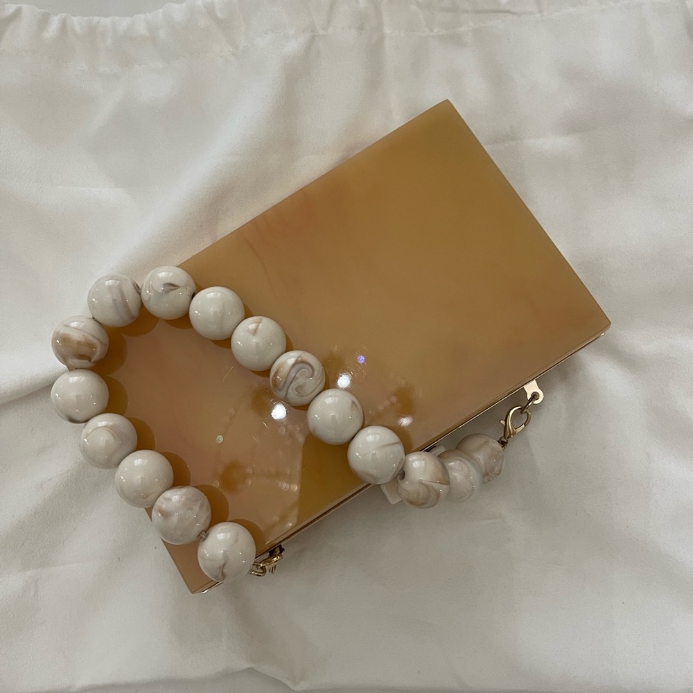 Zara Beaded-Handle Clutch